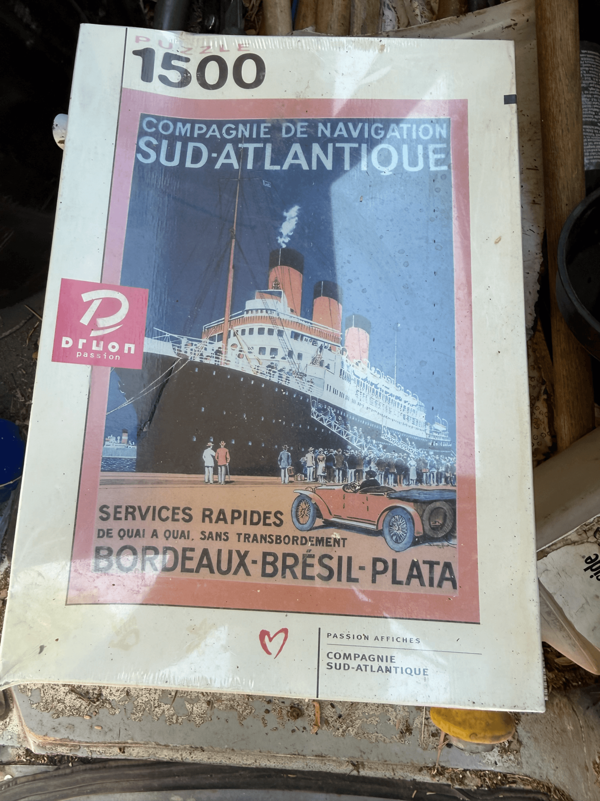 Puzzle de 1500 pièces affiche publicitaire la compagnie de navigation Sud-Atlantique neuf