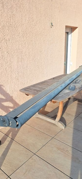Store BANNE GRIS TERRASSE 4M X 3.50M Electrique Télécommande