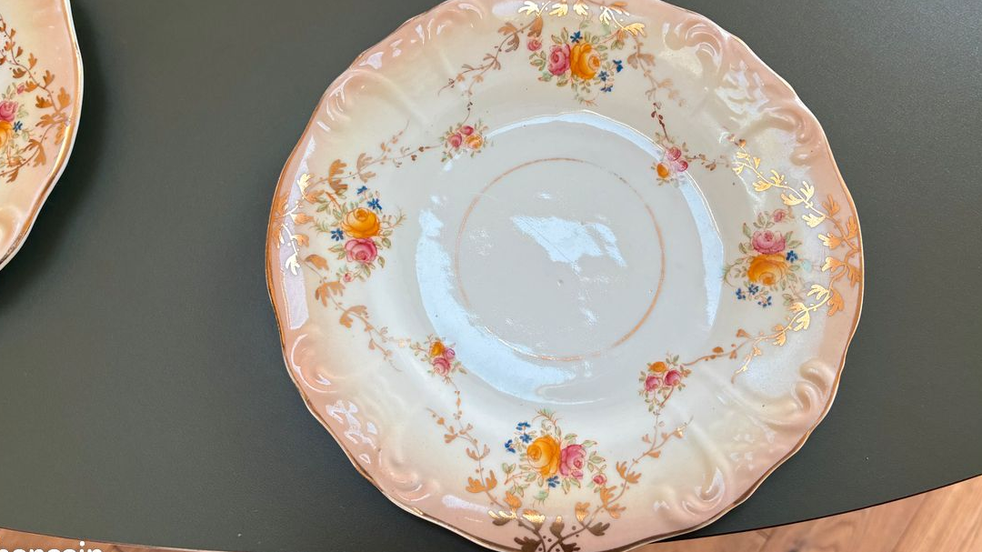 Service à Café / Thé / Dessert en porcelaine anglaise de la fin du 19 ème siècle
