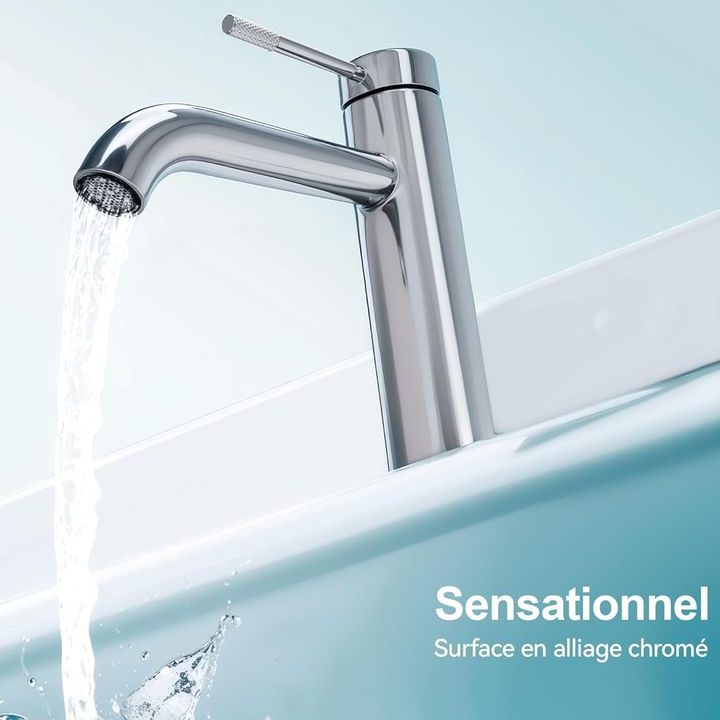 🚿 ROBINET LAVABO MONOCOMMANDE MODERNE CHROME - Bec 86mm - LAITON NEUF 🚿 Marque Alphabath Style Cylindrique - 49,99 Amazon ➤ 42 ICI (avec coupon)