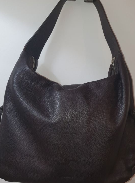 Magnifique sac hobo Furla cuir grainÃ© chocolat