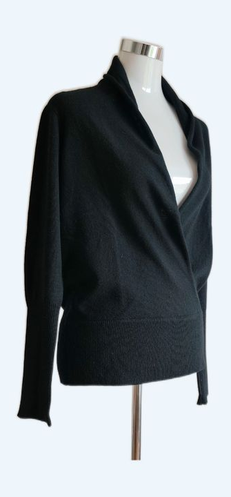 Pull noir col châle croisé - Maison 123 - Maille très douce Taille 40