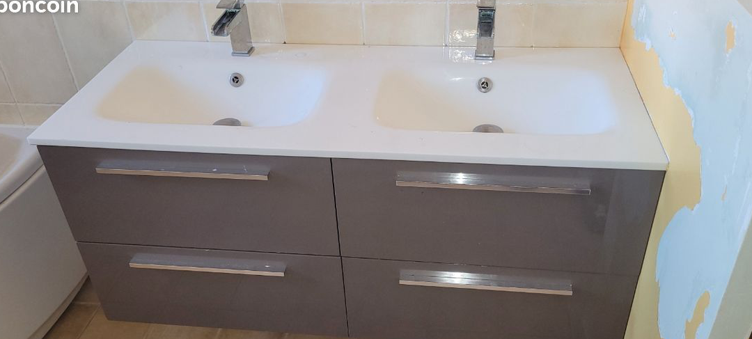 Meuble double vasque complet
