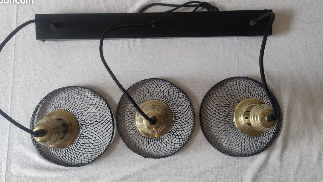 Suspension luminaire noire deco industruel