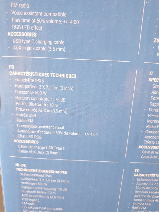 Enceinte Bluetooth sans Fil - Lumière LED