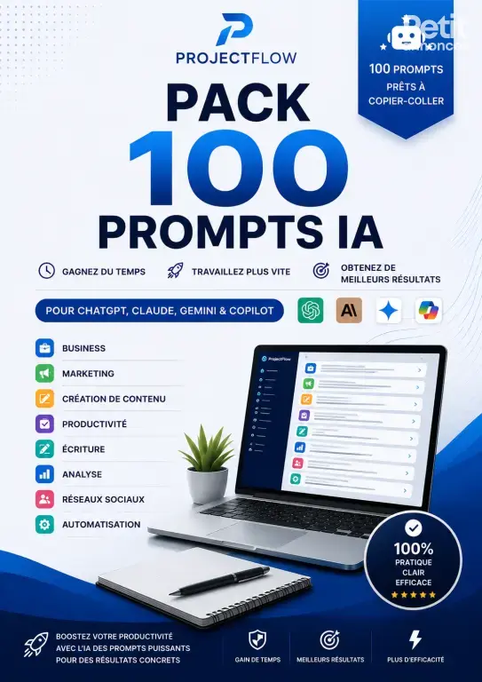 ProjectFlow – Pack 100 Prompts IA
