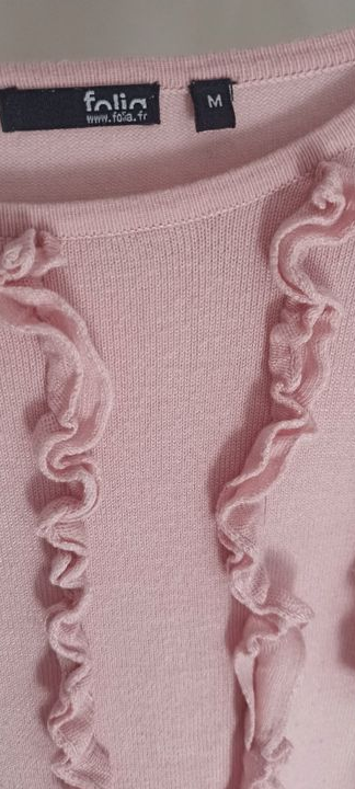 Pull coton taille 38 rose pâle