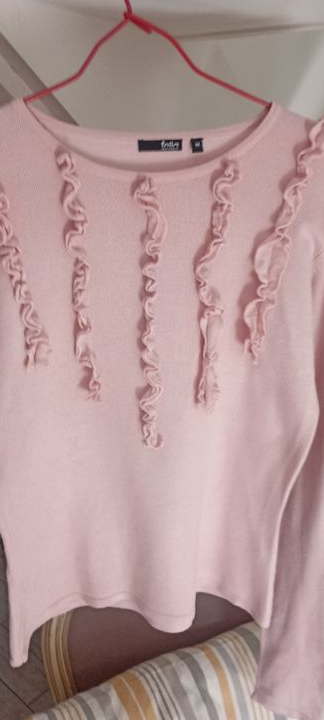 Pull coton taille 38 rose pâle