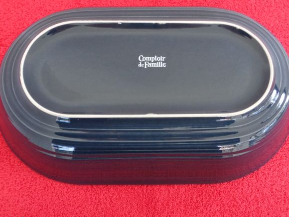 Grand Plat au Four- Porcelaine bleu-