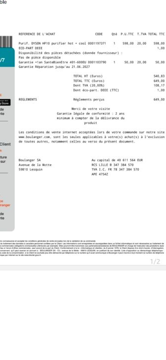DYSON Purificateur + hot + cool