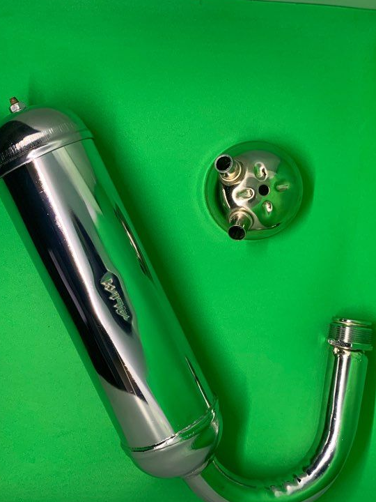 Pot d’échappement type Tromblon chromé MBK 51 / Motobécane AV7 AV10 – Neuf