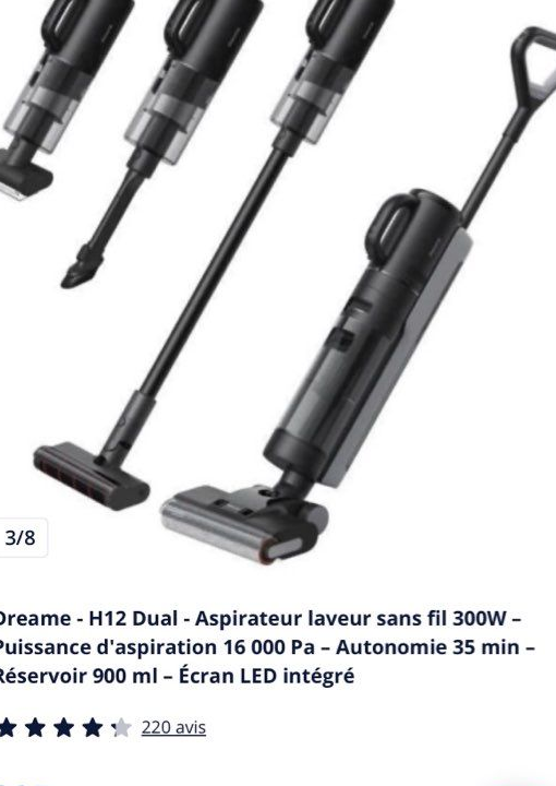 Aspirateur laveur Dreame H12 dual