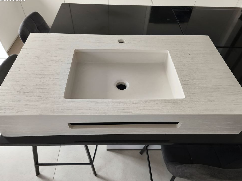 Meuble vasque design italien PROXIMA + miroir assorti