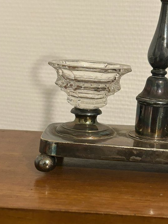 Sel poivre métal argenté ancien signé Pillet fin 19ème (8)