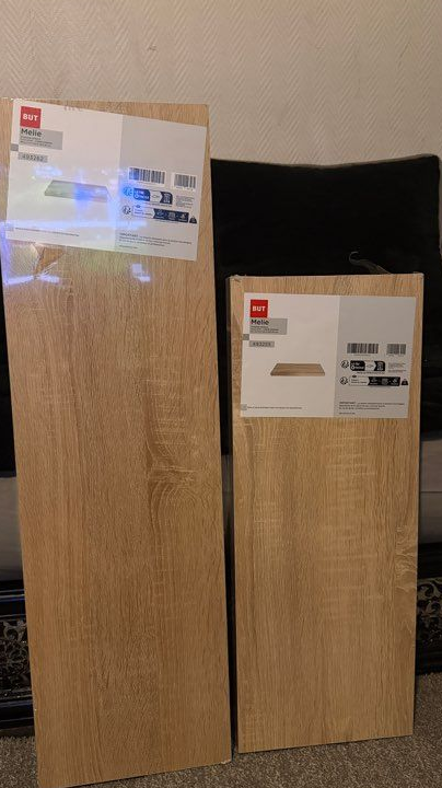 Lot de 2 étagères murales effet bois clair