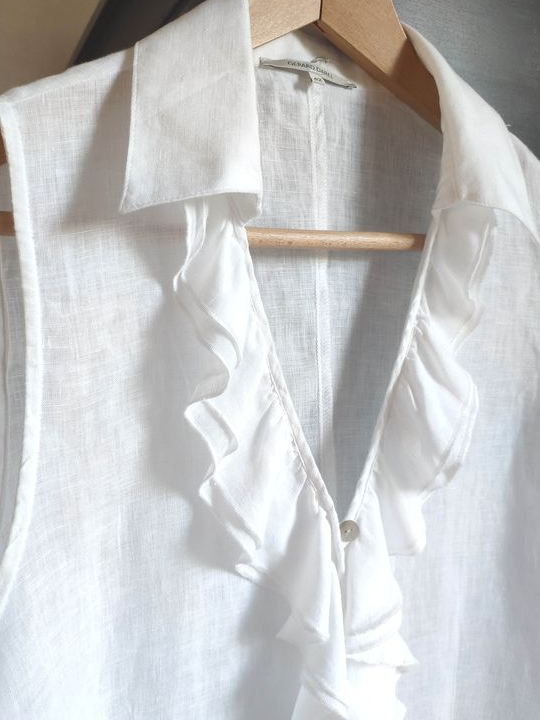 🌼 Très jolie chemisette blanche en lin/ Gérard Darel/Taille 40-42/ Impeccable  🌼