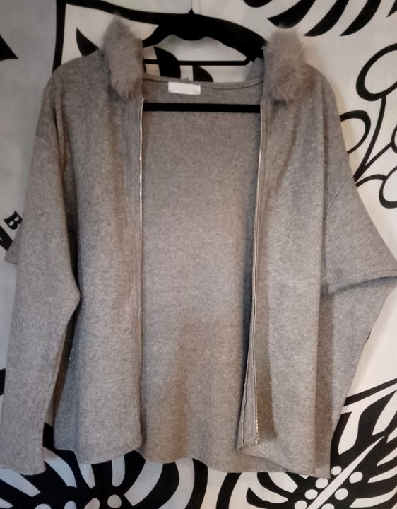 Veste X-MAX grise Fausse Fourrure S/M