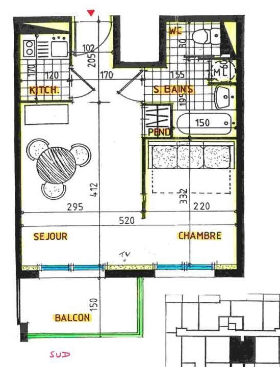 Appartement 2 pièces 29 m²