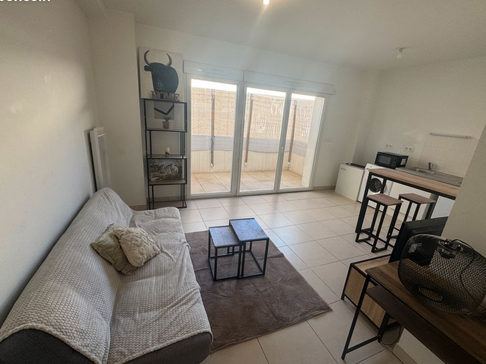 Loue grand studio avec terrasse proche gare
