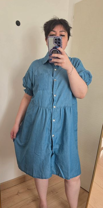 👗 Robe Chemise Jean Bleu – Taille Unique 42/44 💙