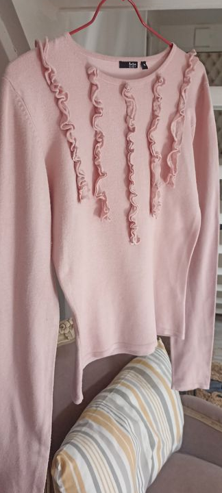 Pull coton taille 38 rose pâle