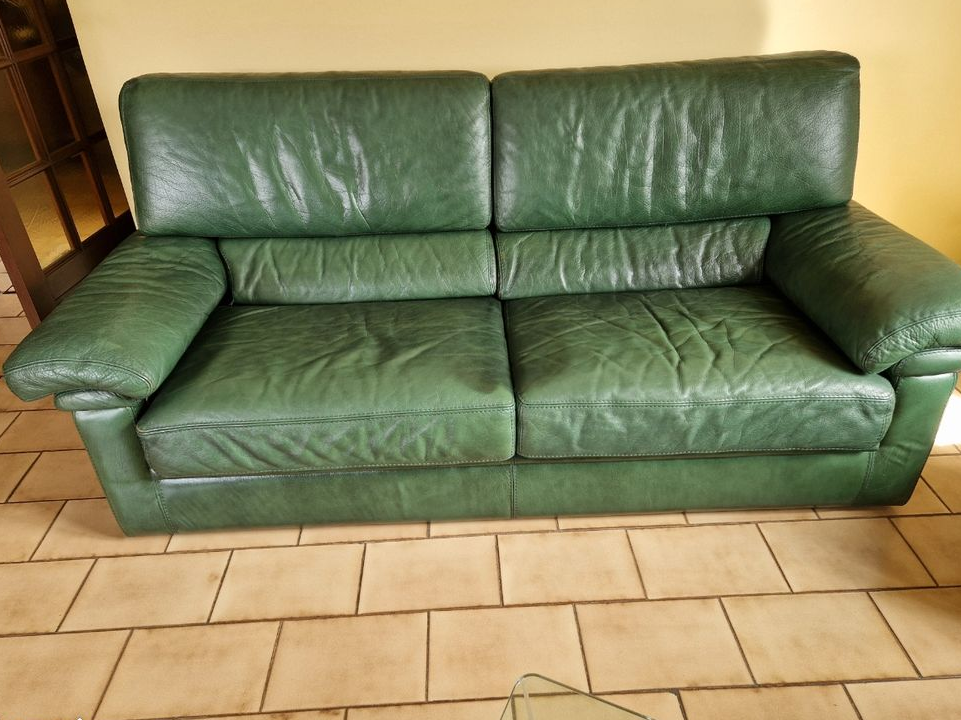 Banquette cuir vert