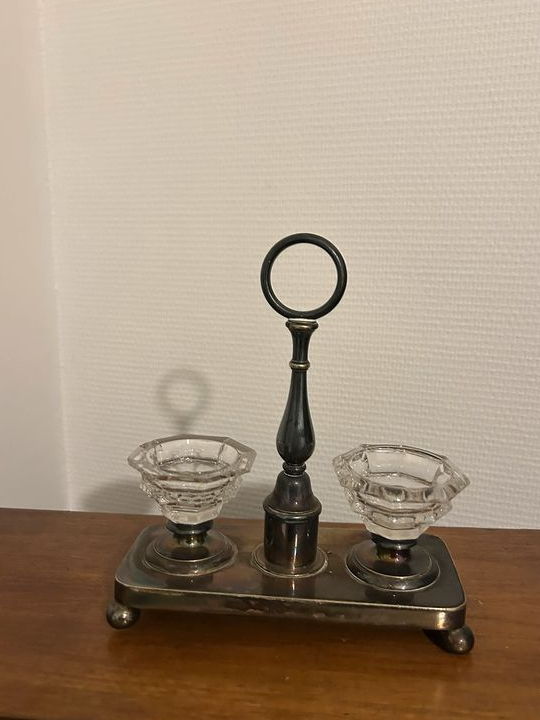 Sel poivre métal argenté ancien signé Pillet fin 19ème (8)