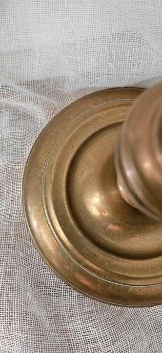 Bougeoir en laiton ancien 26 cm
