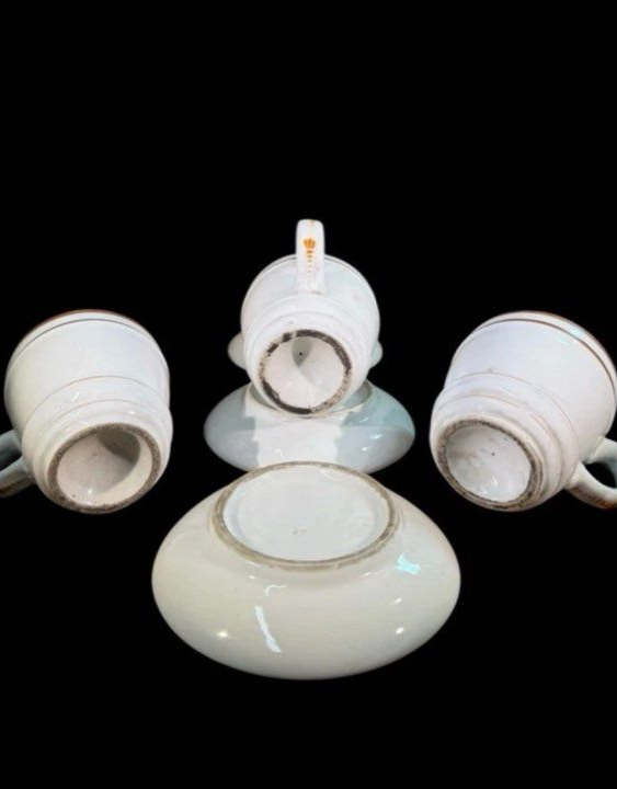 Tasses Brûlot Anciennes X3 Faïence Bistrot Art Déco Café Vintage