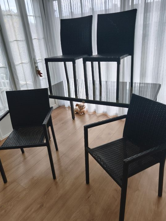 Table chaises jardin