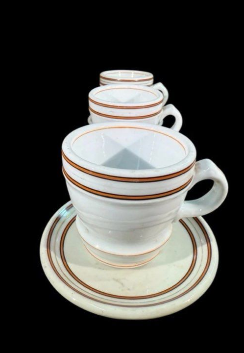 Tasses Brûlot Anciennes X3 Faïence Bistrot Art Déco Café Vintage