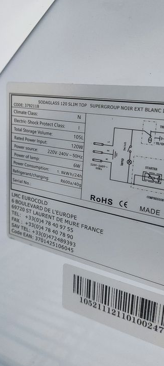 Vitrine réfrigérée professionnelle, circuit frigorifique neuf, entièrement révisée et nettoyé