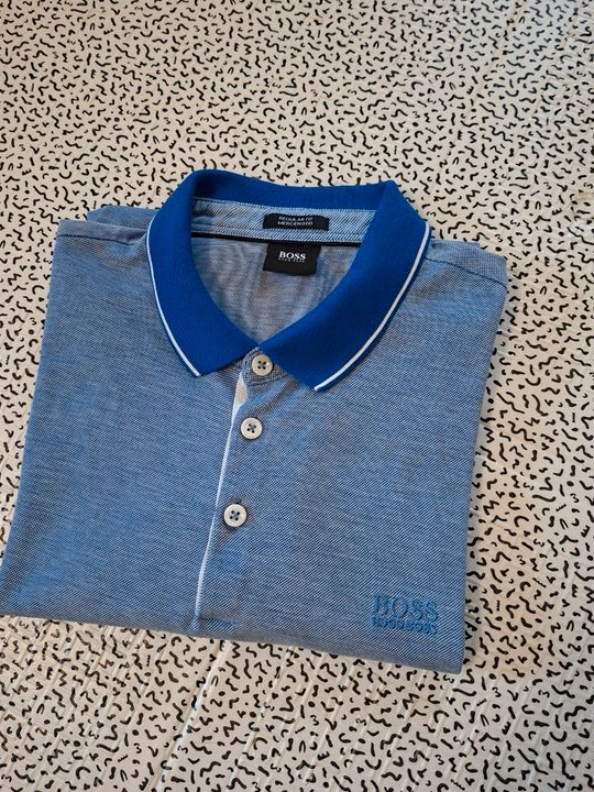 Hugo Boss polo homme bleu mercerised regular fit premium