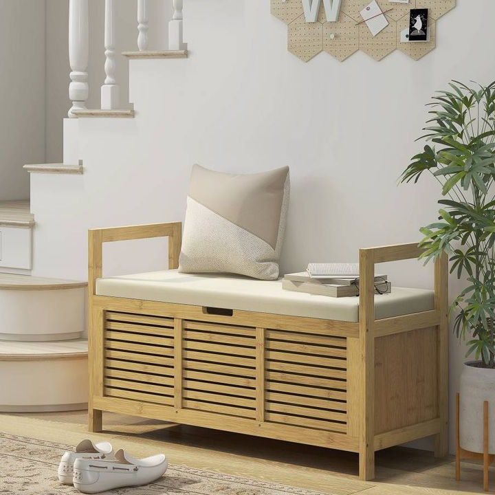 Banc coffre entrée coussin accoudoirs – NEUF – PRO – Rezé