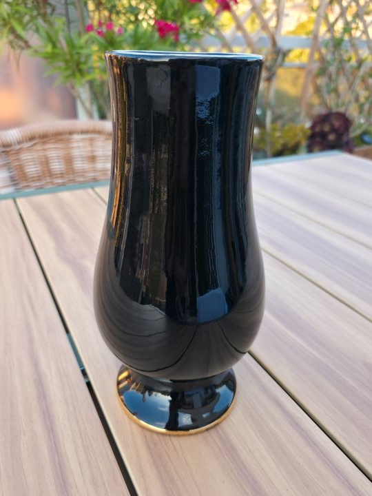 Vase Vintage Céramique Vallauris / Gap 27 cm – Signé Tess – Chamois