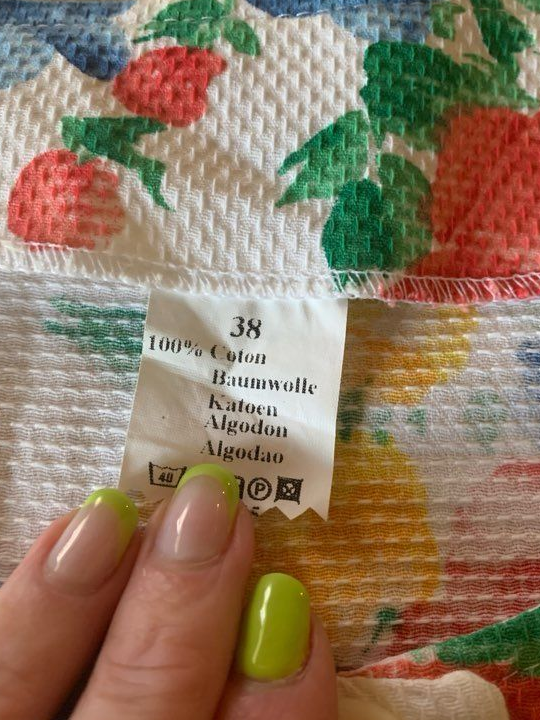 Tailleur jupe en coton fleuri - vintage 80 - taille 36