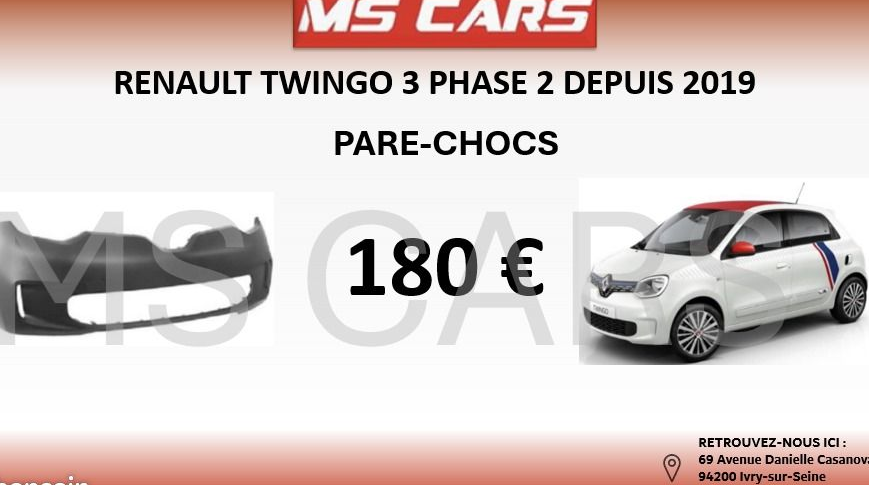 Pare chocs avant renault twingo 3 phase 2