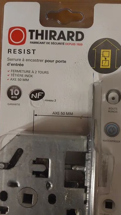 Serrure à encastrer pour porte d'entrée Réversible