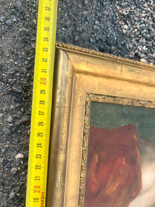 Tableau – Portrait de femme de profil au chapeau, huile sur panneau, école française, XIXe