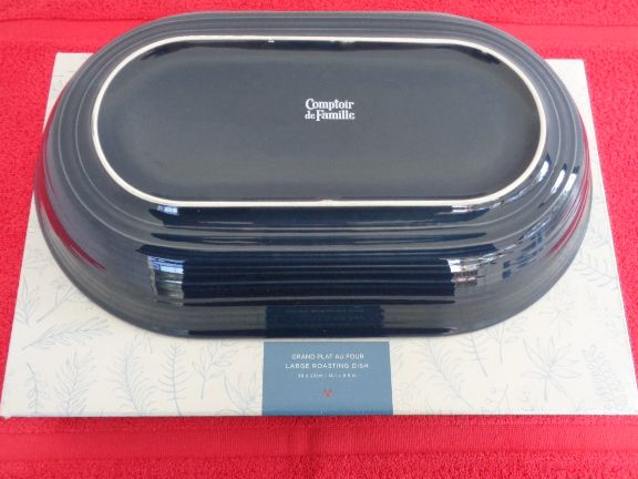 Grand Plat au Four- Porcelaine bleu-