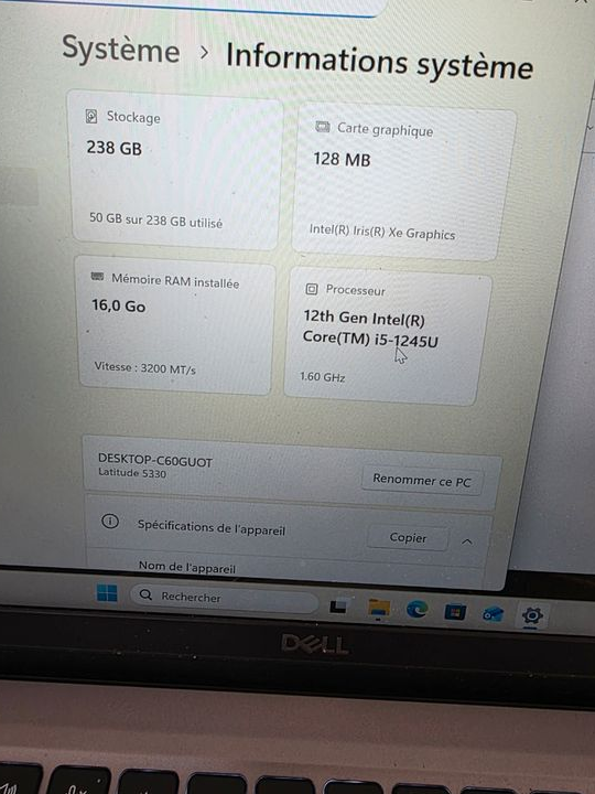 Dell latitude 5330 i5 12 eme gen