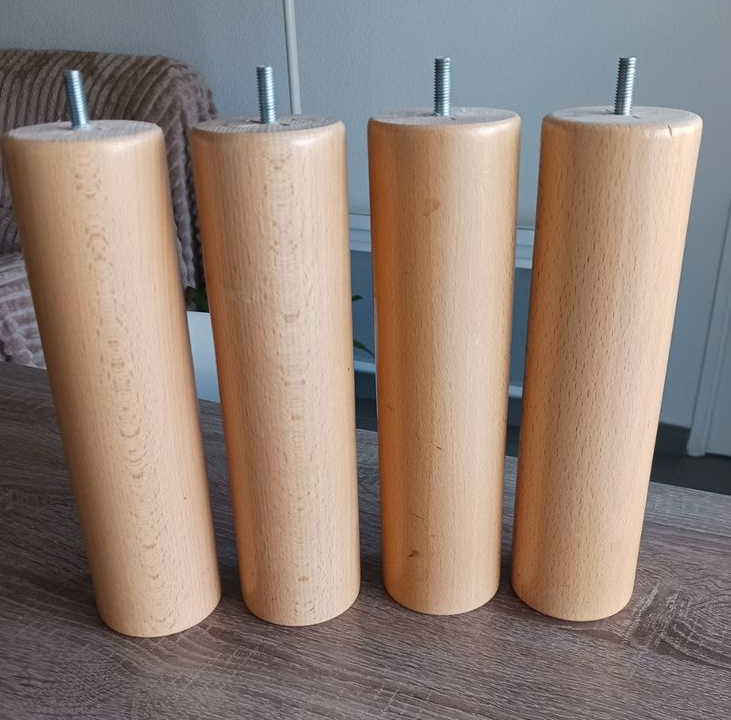 Lot de 4 pieds de lit de 25 cm