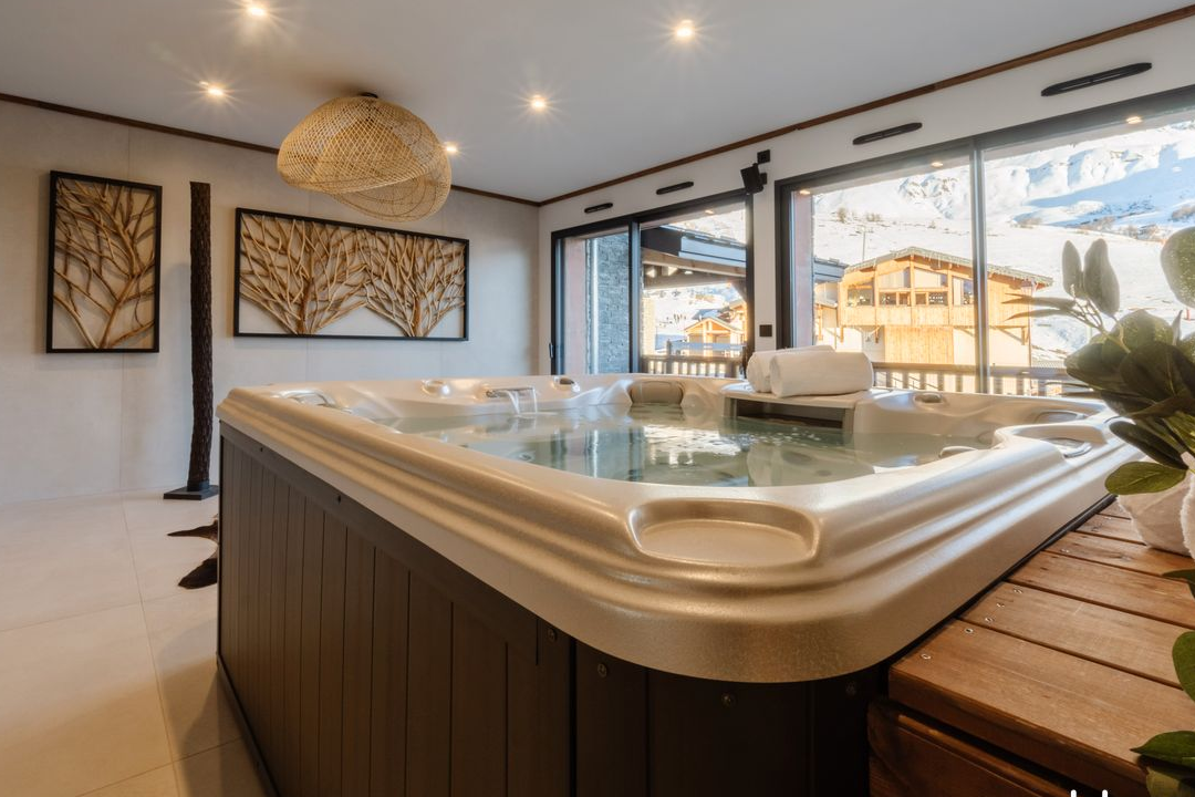 Chalet 5*, 14 personnes, au pied des pistes, avec Spa, Sauna, Hammam et Cinéma - SFL / Valmorel - Savoie