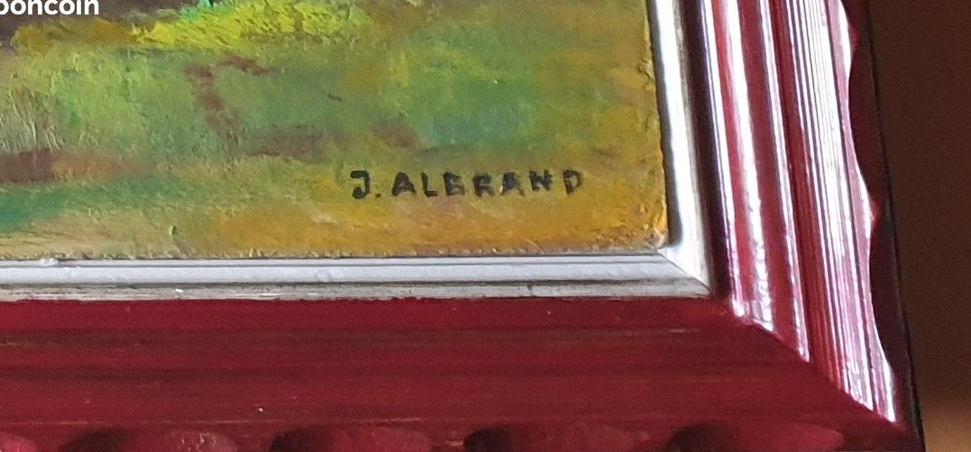 J. Albrand « Huile sur panneau » Paysage des alpilles