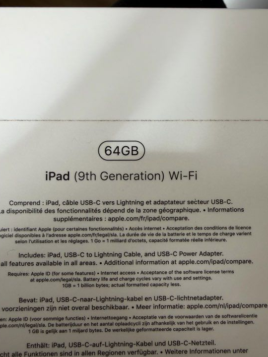 IPad 9 neuvième génération 64GB