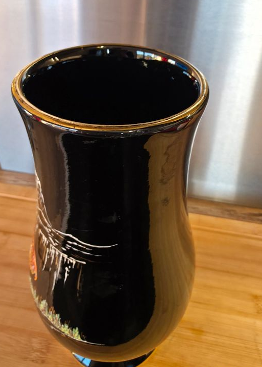 Vase Vintage Céramique Vallauris / Gap 27 cm – Signé Tess – Chamois