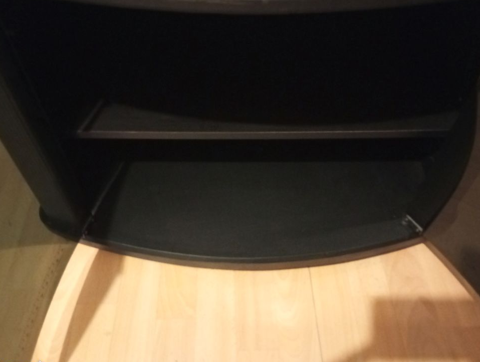 Meuble TV noir avec portes verre fumé rangement meuble television