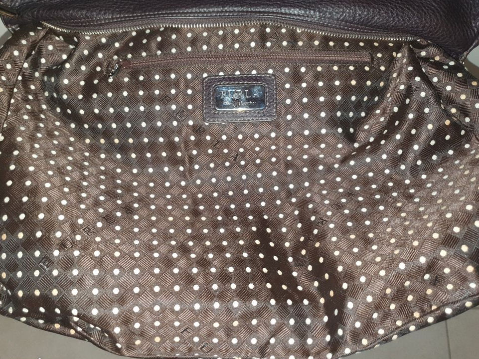 Magnifique sac hobo Furla cuir grainÃ© chocolat