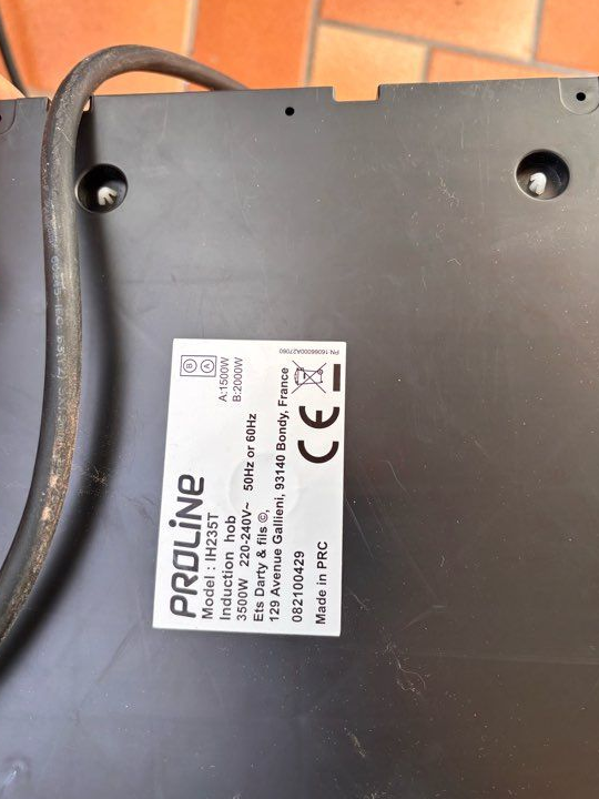 Ensemble cuisine : plan de travail + plaque Proline 2 feux + hotte (bon état)