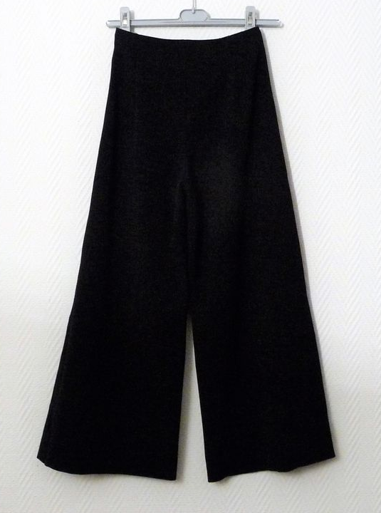 🌼 Pantalon/ Pantacourt Noir à Fines Rayures Blanc- Taille 36- Rodika Zanian
